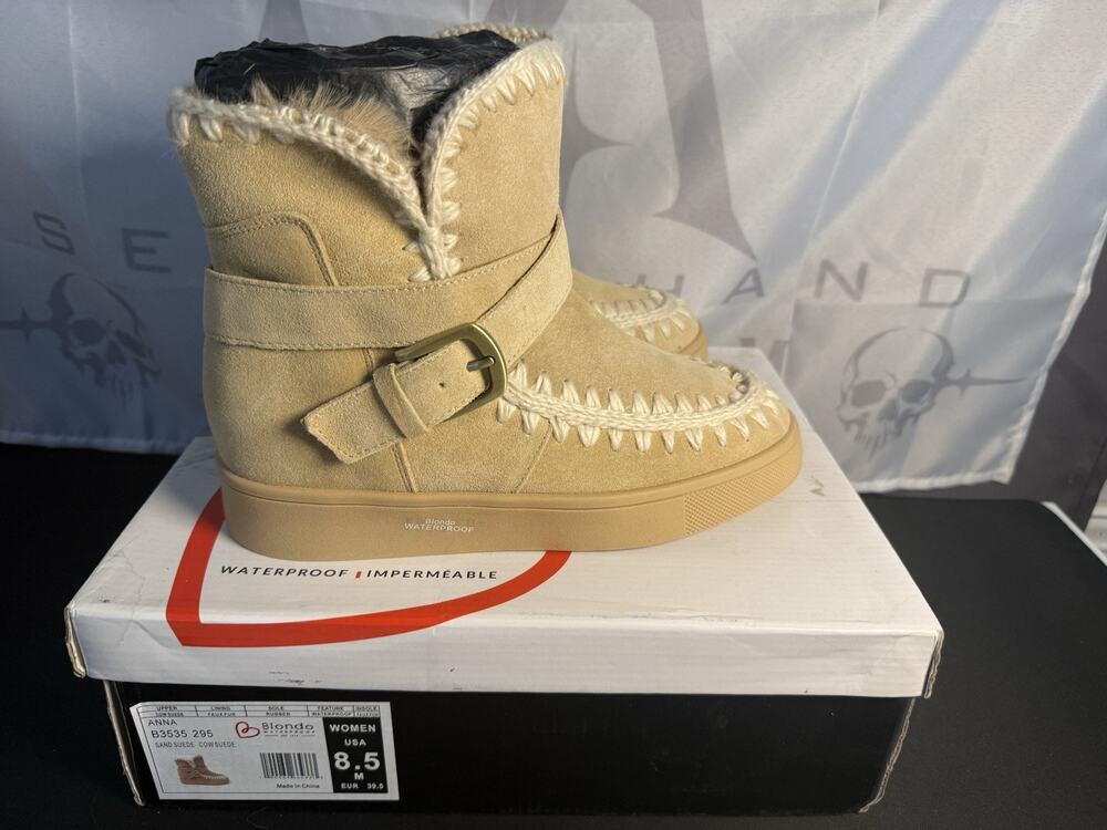 Blondo Anna Waterproof Boot Sand Suede Cow Suede Women’s Size 8.5M NWB MSRP $150